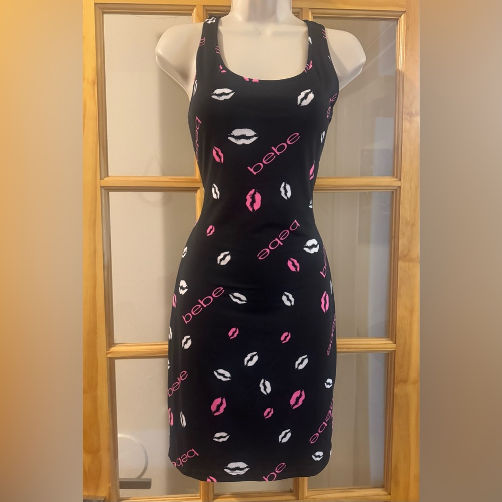 0131 Bebe Black Dress with Pink Accents - Picture 14 of 15